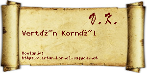 Vertán Kornél névjegykártya