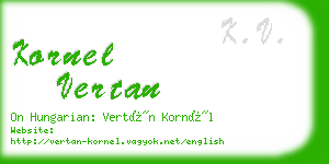 kornel vertan business card